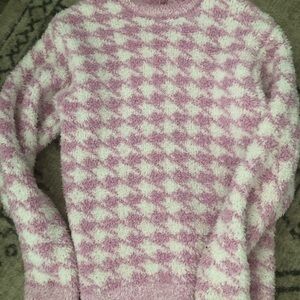 Skims Pink Houndstooth Sweater